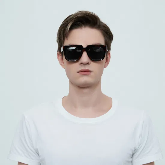Nouveau design pour hommes et femmes lunettes de soleil UV400 lentilles carrées demi acétate lunettes de soleil de haute qualité